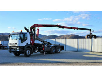 Camión multibasculante Iveco TRAKKER 410 Abrollkipper+Kran 6x4