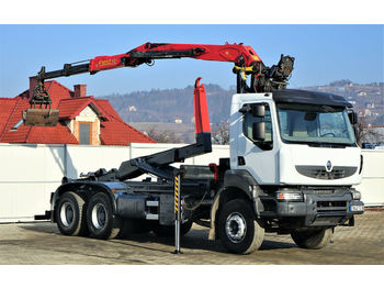 Camión multibasculante Renault KERAX 370 DXI Abrollkipper+Kran 6x4