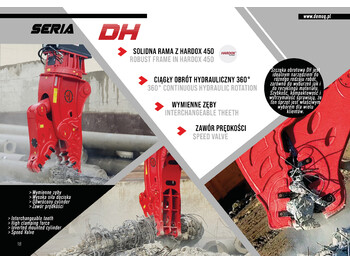 Cizalla de demolición para Excavadora nuevo DEMOQ DH11 Hydraulic Rotating Pulveriser Crusher 1100 KG: foto 4