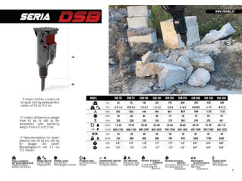 Martillo hidráulico para Excavadora nuevo DEMOQ DSB 70 Hydraulic breaker 70 KG: foto 2