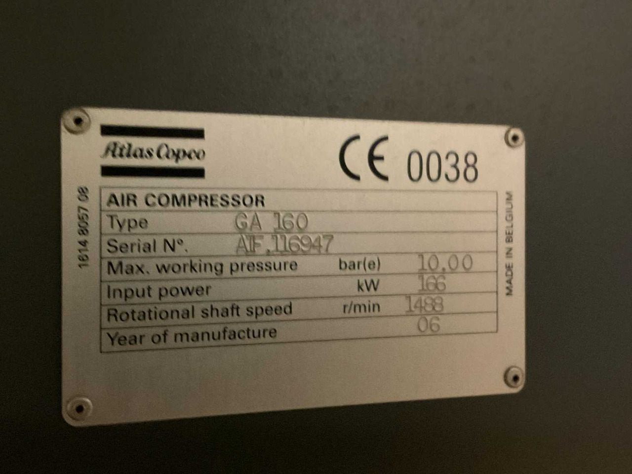 Compresor de aire Atlas Copco GA 160: foto 8