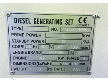 Beinei 4M18 - 22 kVA Generator - DPX-20900  - Generador industriale: foto 4