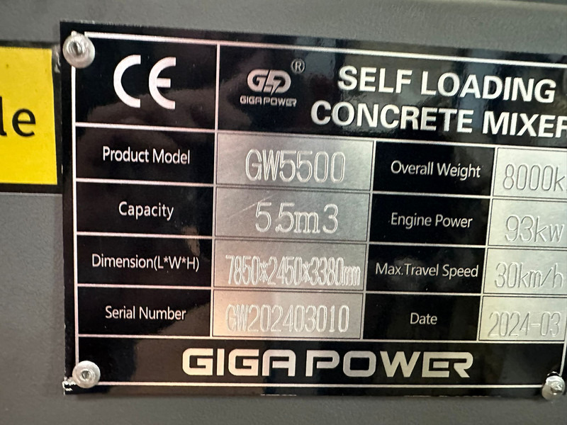 Camión hormigonera nuevo Giga power 5500: foto 9