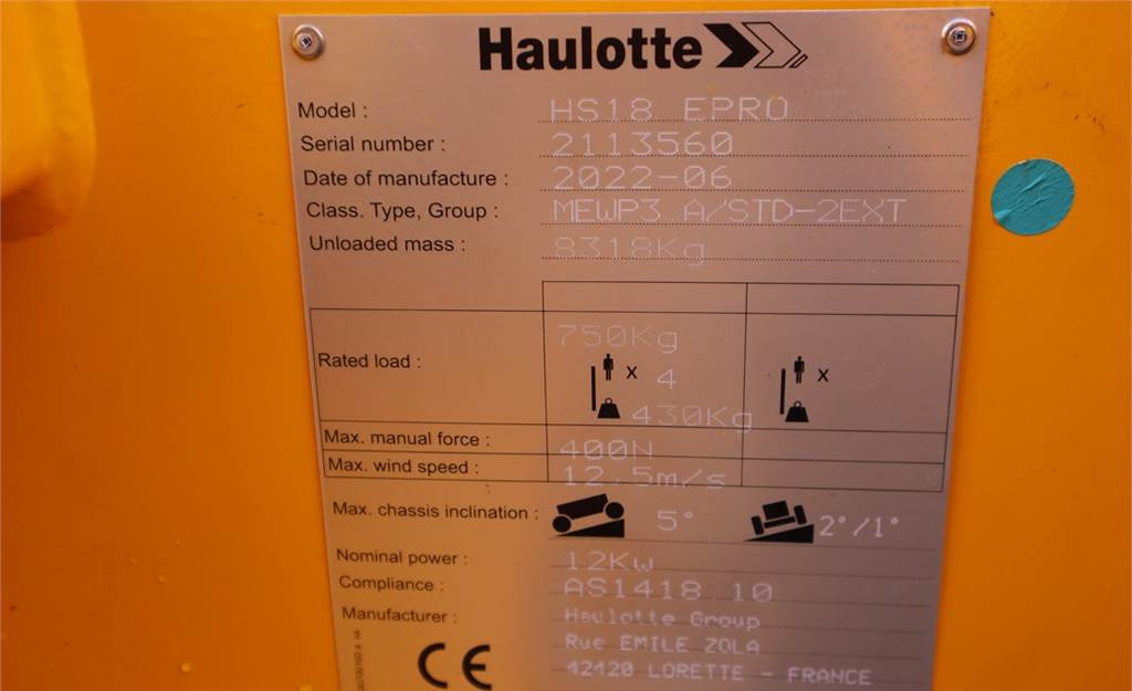 Plataforma de tijeras Haulotte HS18EPRO Valid Inspection, *Guarantee! Full Electr: foto 10