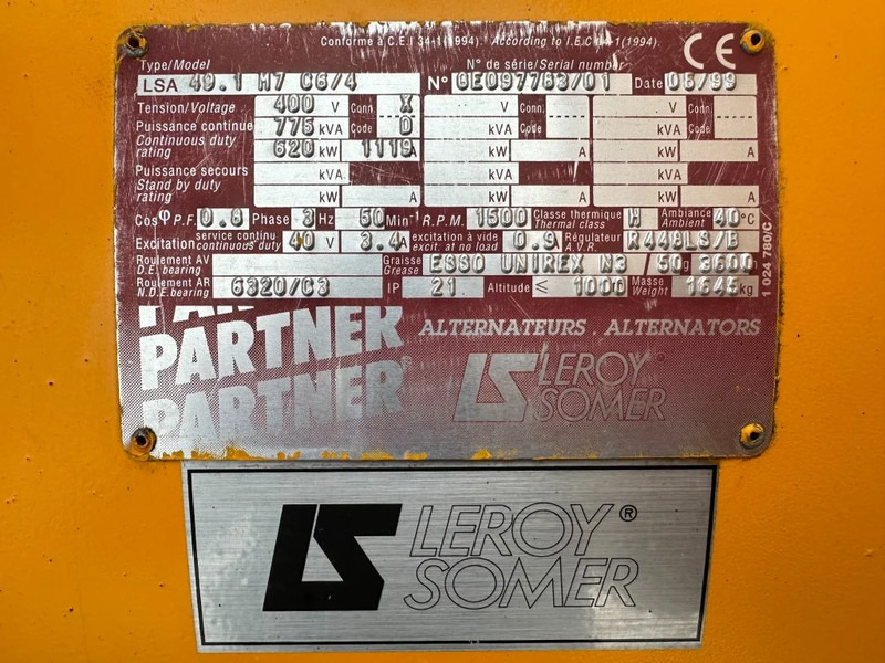 Generador industriale Perkins 3012 - TAG2 SDMO Leroy Somer 800 kVA Generatorset as New ! 126 hours: foto 13