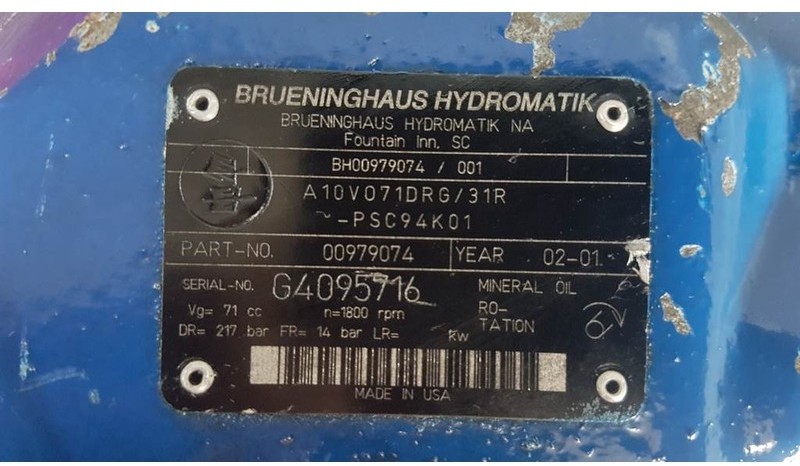 Hidráulica Brueninghaus Hydromatik A10VO71DRG/31R - Load sensing pump: foto 5