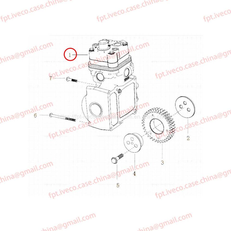 Compresor MAN D2066 Single-cylinder air compressor 54100-7121: foto 3