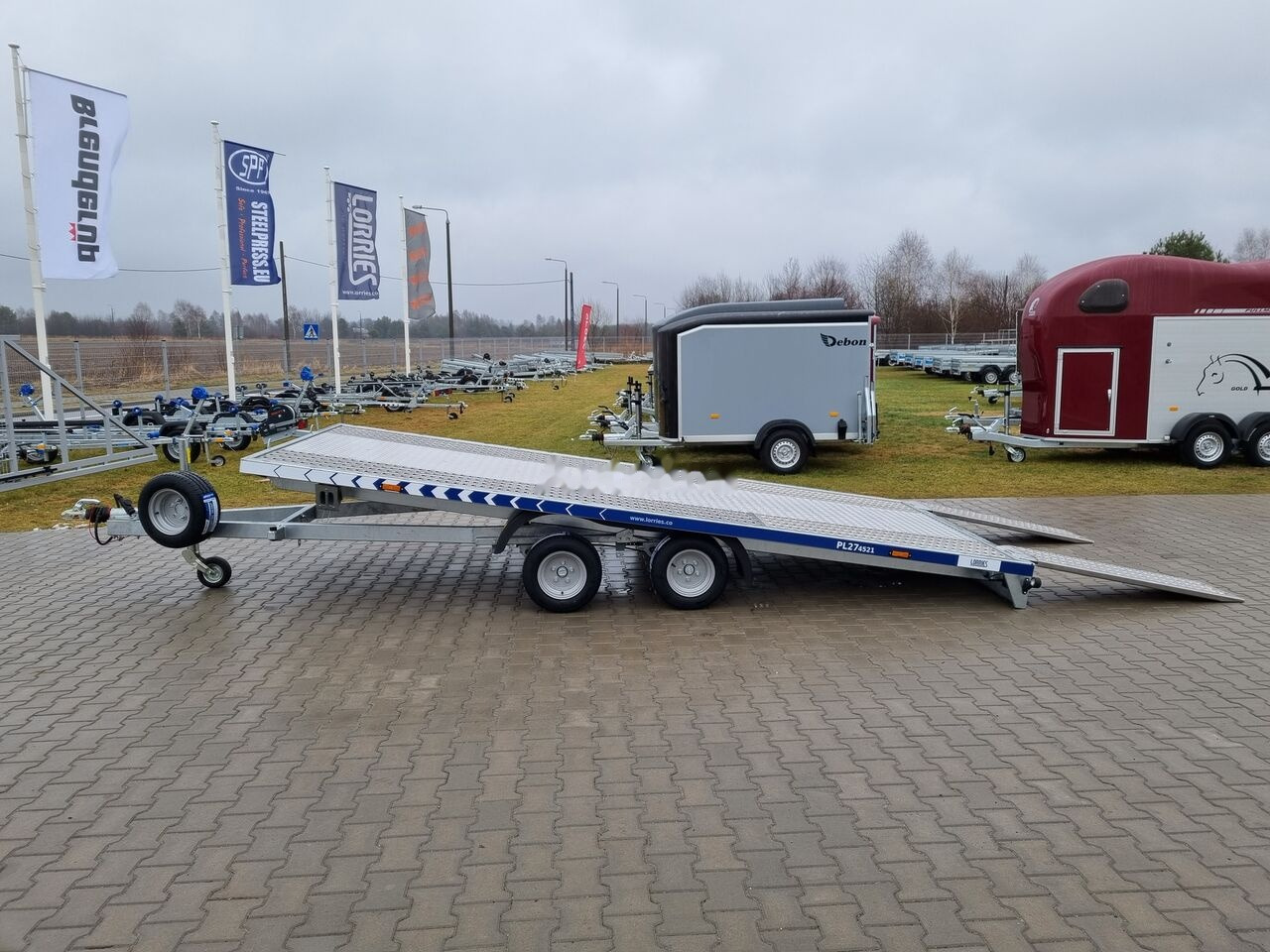 Remolque portavehículos nuevo Lorries PL-27 4521 car trailer 2.7t GVW tilting platform 441 x 200 cm: foto 20