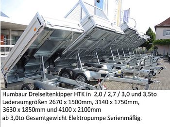 Remolque volquete Humbaur - HTK2700.31 Alubordwände Elektropumpe