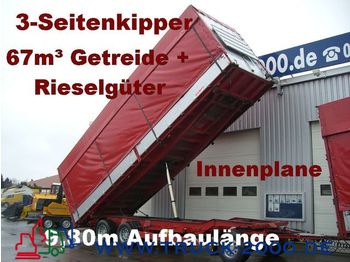 KEMPF 3-Seiten Getreidekipper 67m³   9.80m Aufbaulänge - Remolque volquete