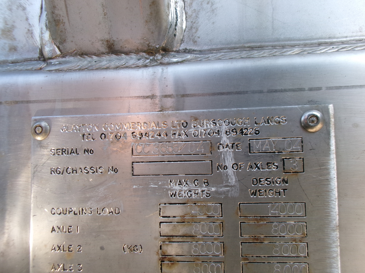 Semirremolque cisterna para transporte de betún Clayton Bitumen tank inox 33 m3 / 1 comp + ADR: foto 16