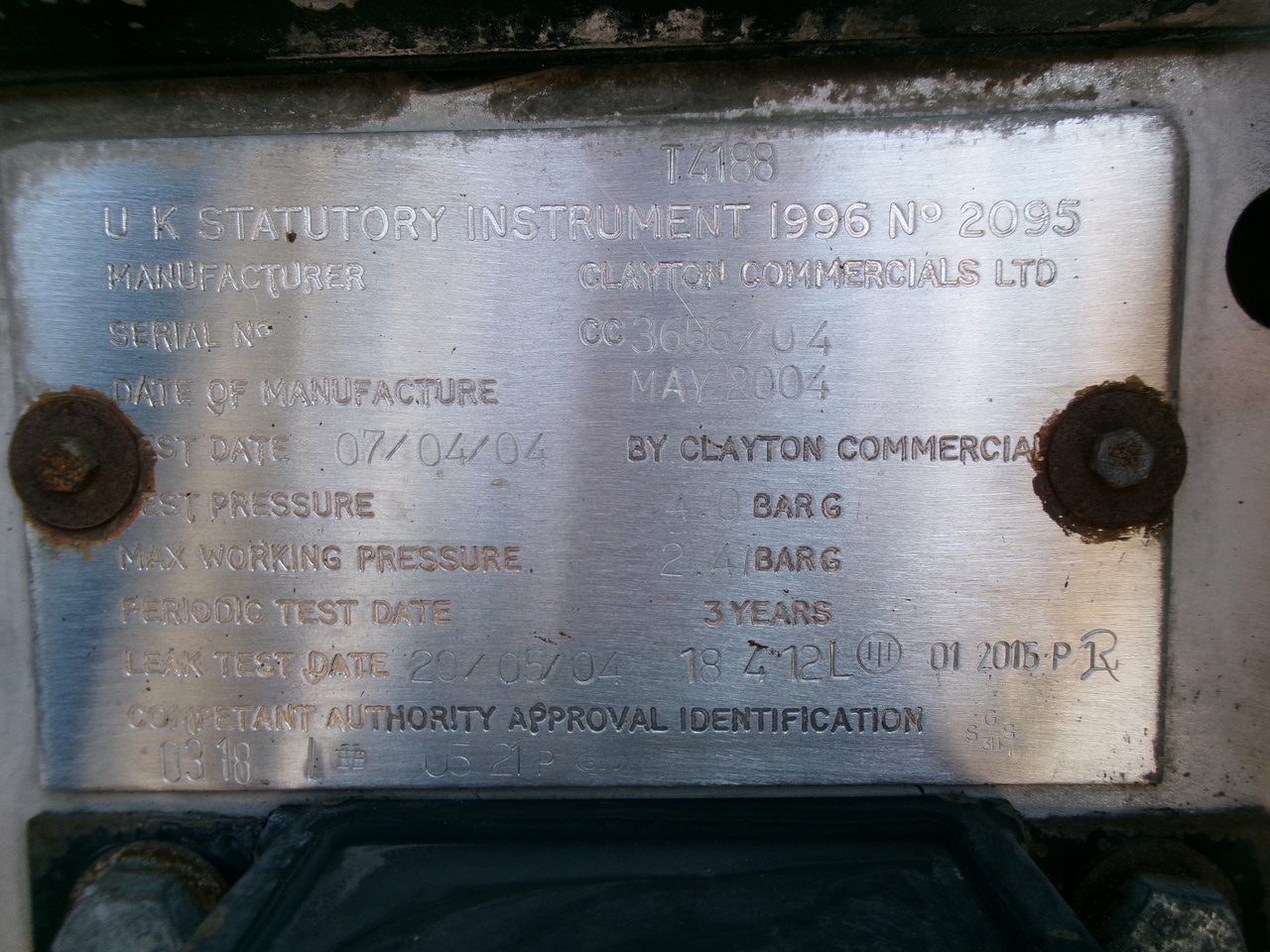 Semirremolque cisterna para transporte de betún Clayton Bitumen tank inox 33 m3 / 1 comp + ADR: foto 12