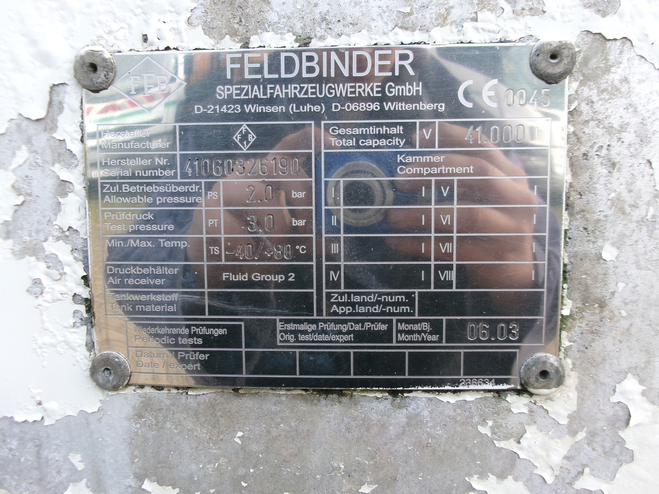 Semirremolque cisterna para transporte de harina Feldbinder Powder tank alu 41 m3 (tipping): foto 20