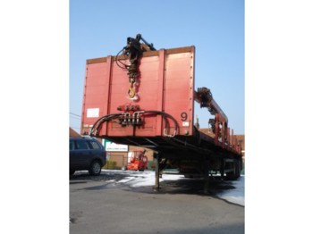 AUGUST SCHMIDT flat bed crane trailer - Semirremolque plataforma/ Caja abierta