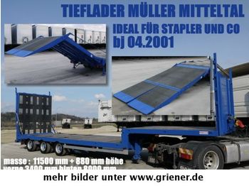 Müller-Mitteltal TS 3 / TIEFLADER HYDRAULISCHE RAMPE STAPLER / !!  - Semirremolque plataforma/ Caja abierta