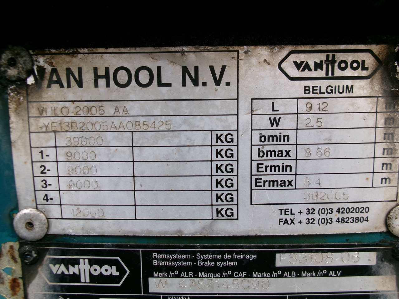 Leasing de Van Hool 3-axle container chassis 20,30 ft. Van Hool 3-axle container chassis 20,30 ft.: foto 9