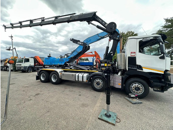 Camión multibasculante, Camión grúa Renault C460 8x4 HOOKLIFT + (19m!) CRANE HIAB 288 E-6 HIDUO - RADIO - 5/6 F - STEEL SPRING / HUB REDUCTION - BE TRUCK: foto 4
