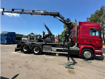 Camión multibasculante, Camión grúa Scania R580 6X2 V8 HOOKLIFT + CRANE HIAB 211 E-4 HIPRO - ROTATOR - RETARDER - ALCOA ALU - RADIO - NL TRUCK: foto 4