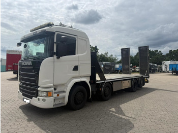 Camión caja abierta Scania G450 Baumaschinentransporter mit Rampen: foto 2