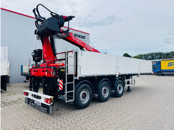 Semirremolque plataforma/ Caja abierta Wiese Baustoffauflieger - Heckkran Kran Fassi: foto 4