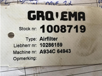 Filtro de aire LIEBHERR
