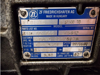 Caja de cambios ZF Ecolite 6S800TO / STO8006 Volvo Spec Gearbox: foto 2