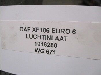 Sistema de admisión de aire para Camión DAF XF106 1916280 LUCHTINLAAT EURO 6: foto 2