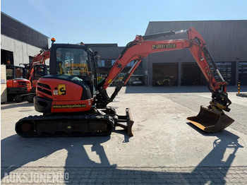 Excavadora 2018 Kubota U55-4 BELTEGRAVER ENGCON ROTOTILT 2 SKUFFER SERVICEHISTORIKK SENTRALSMØRING: foto 4