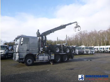 Camión forestal, Camión grúa DAF XF 105.510 6x4 + Loglift F281S83 crane / timber truck + dolly: foto 3