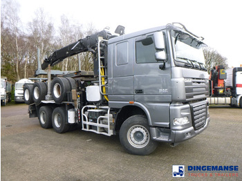 Camión grúa DAF XF 105.510 6x4 + Loglift F281S83 crane / timber truck + dolly: foto 2