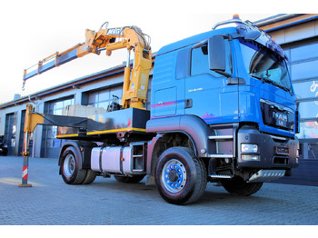 Camión caja abierta, Camión grúa MAN TGS 18.480 4x4 BLS SZM+Pritsche MKG HLK 340 Kran: foto 2