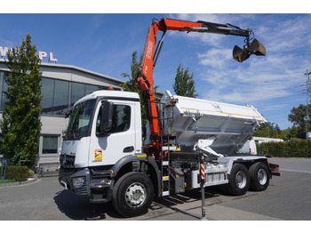 Camión volquete, Camión grúa MERCEDES-BENZ Arocs 2636 / 6x4 / HDS Fassi / 3-Way Tipper / Bortmatic: foto 2