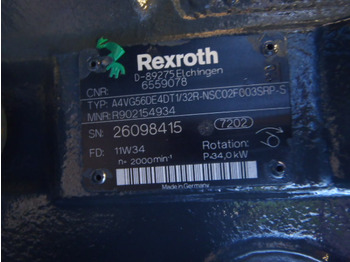 Bomba hidráulica para Maquinaria de construcción Rexroth A4VG56DE4DT1/32R-NSC02F003SRP-S -: foto 3