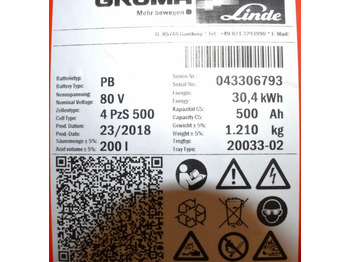 Acumulador GRUMA 80 Volt 4 PzS 500 Ah: foto 5