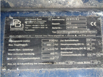 Plataforma de tijeras Diversen S171-16 PB S171-16: foto 5