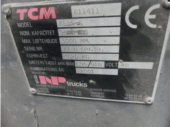 Carretilla elevadora eléctrica Chariot élévateur TCM FB15-6: foto 5