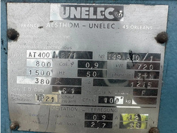 Generador industriale UNELEC 800 kVA generatordeel Alternator Unelec Ex Emergency Dubbel gelagerd Double Bearing: foto 3