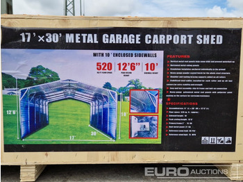 Casa contenedor Unused 2025 17'x30' Metal Garage Carport Shed in 2.1x1x0.6m Transport Box: foto 2