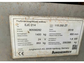 Apilador Jungheinrich EJC214: foto 4 Apilador Jungheinrich EJC214: foto 4