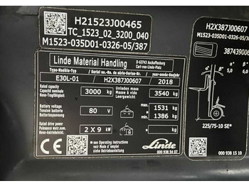 Carretilla elevadora eléctrica Linde E30L-01: foto 5