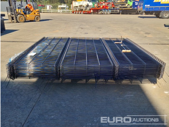 Equipo de construcción Unused Galvanised & Powder Coated Heavy Duty (5mm) Wire Mesh Fencing, 25 x H2.4m x W2.2m Panels, 26 x 60mm x 60mm x3m Posts, with Fittings (Black): foto 2