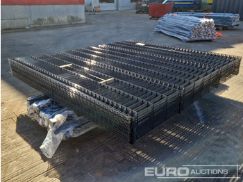 Equipo de construcción Unused Galvanised & Powder Coated Heavy Duty (5mm) Wire Mesh Fencing, 25 x H2.4m x W2.2m Panels, 26 x 60mm x 60mm x3m Posts, with Fittings (Black): foto 5