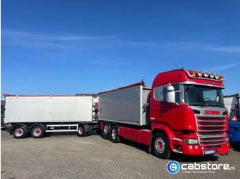 Camión volquete Scania R450 LB6X2*4HNB Euro 6 - Year 2016 - RETARDER - ALUMINIUM kipper + FLOOR  kipper aanhangwagen - Good Condition !!: foto 4