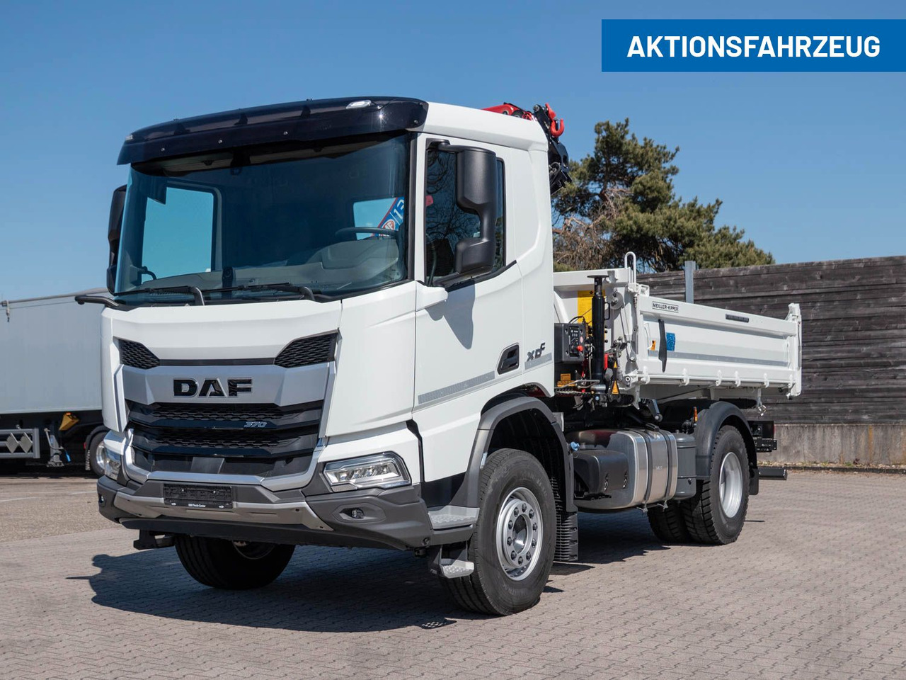 DAF FA XDC 370 Krankipper DAF XDC 370 FA Meiller Krankipper HMF - Camión grúa, Camión volquete: foto 1 DAF FA XDC 370 Krankipper DAF XDC 370 FA Meiller Krankipper HMF - Camión grúa, Camión volquete: foto 1