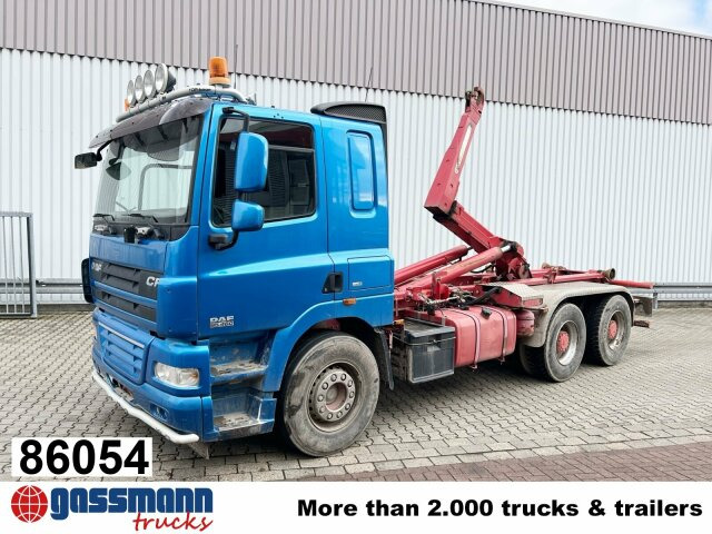 DAF AT 85.460 6x4, Abrollkipper Palfinger T20 - Camión multibasculante, Camión grúa: foto 1 DAF AT 85.460 6x4, Abrollkipper Palfinger T20 - Camión multibasculante, Camión grúa: foto 1