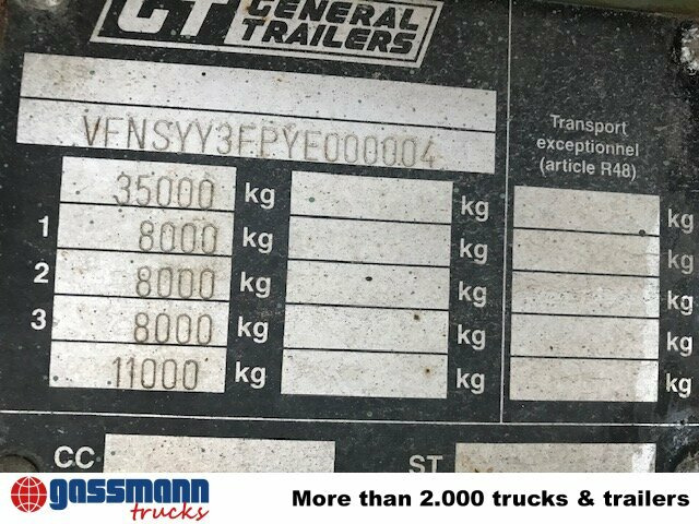 General Trailer SYY3FP Plattformauflieger, Liftachse - Semirremolque plataforma/ Caja abierta: foto 3 General Trailer SYY3FP Plattformauflieger, Liftachse - Semirremolque plataforma/ Caja abierta: foto 3