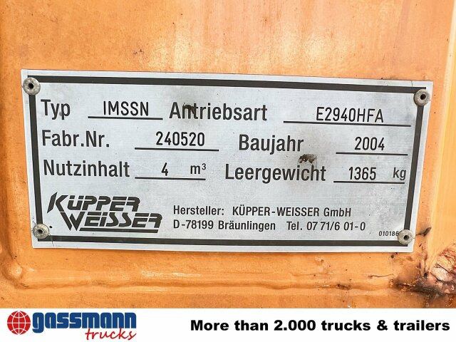 IMSSN E2940HFA Feuchtsalzstreuer, 4m³, 1950l - Esparcidor de sal para Vehículo municipal: foto 2 IMSSN E2940HFA Feuchtsalzstreuer, 4m³, 1950l - Esparcidor de sal para Vehículo municipal: foto 2