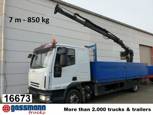Iveco Euro Cargo ML 80 E 18, Hiab Kran 060-2 - Camión caja abierta, Camión grúa: foto 1 Iveco Euro Cargo ML 80 E 18, Hiab Kran 060-2 - Camión caja abierta, Camión grúa: foto 1