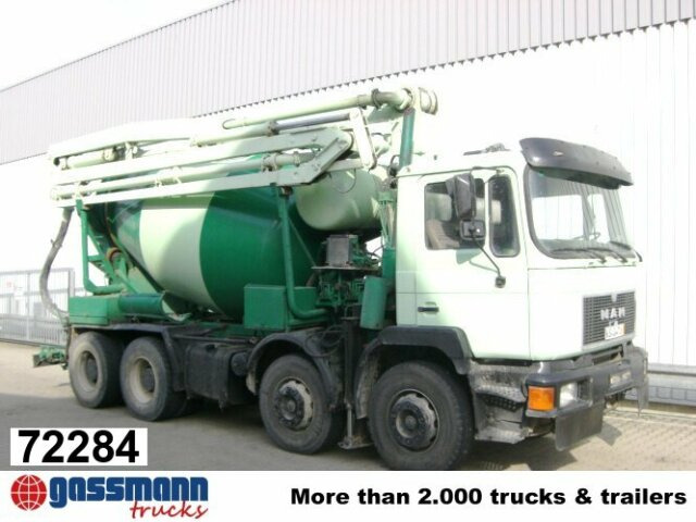 MAN 33.292 8x4 Mischer Stetter 7m³ mit Pumpe - Camión hormigonera con bomba: foto 1 MAN 33.292 8x4 Mischer Stetter 7m³ mit Pumpe - Camión hormigonera con bomba: foto 1