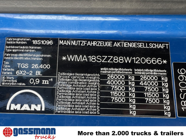 MAN TGA 26.400 6x2-4 BL, A1, Lenk-/Liftachse, ADR, - Camión cisterna: foto 4 MAN TGA 26.400 6x2-4 BL, A1, Lenk-/Liftachse, ADR, - Camión cisterna: foto 4